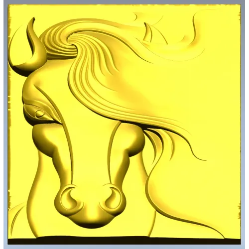 Horse head bas-relief STL for CNC milling, 3D model stl