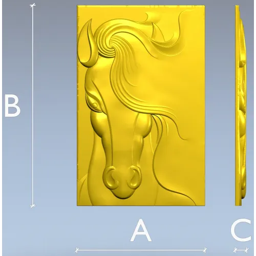 Horse head bas-relief STL for CNC milling, 3D model stl