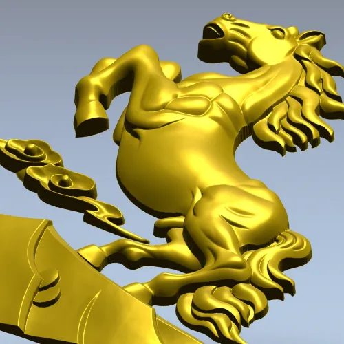 Конь на дыбах - 3D модель STL для ЧПУ: рельефное панно