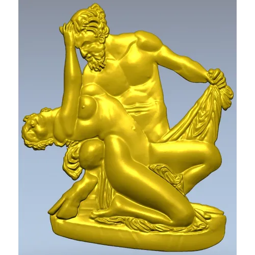 Classical High-Relief "Eternal Embrace" - 3D STL Model for CNC