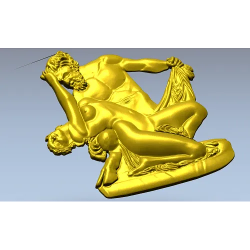 Classical High-Relief "Eternal Embrace" - 3D STL Model for CNC