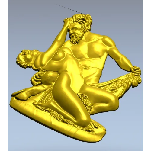 Classical High-Relief "Eternal Embrace" - 3D STL Model for CNC
