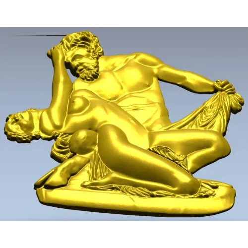 Classical High-Relief "Eternal Embrace" - 3D STL Model for CNC
