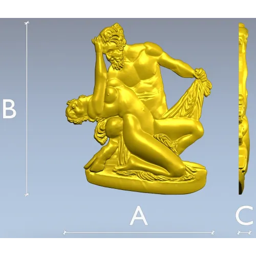 Classical High-Relief "Eternal Embrace" - 3D STL Model for CNC