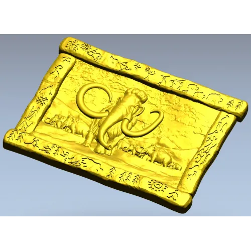 Mammoth Relief Panel STL for CNC carving