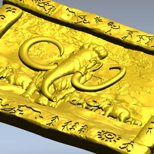 Mammoth Relief Panel STL for CNC carving