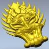 Драконий пламенный маскарон - 3D модель STL для ЧПУ