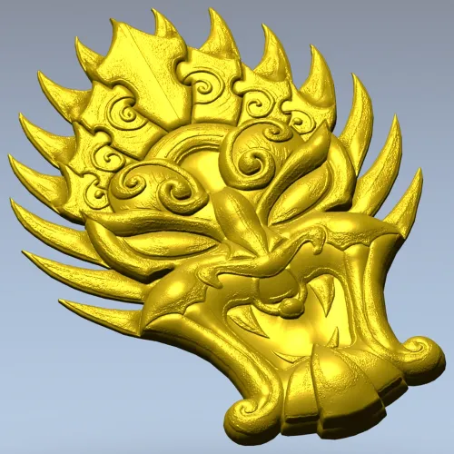 Драконий пламенный маскарон - 3D модель STL для ЧПУ