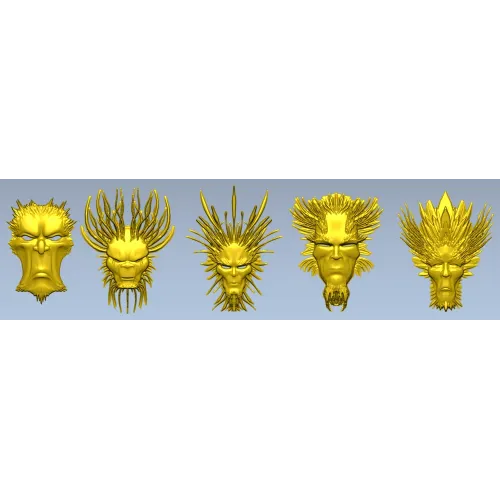 Набор декоративных масок "Лики Солнца" - 3D STL для ЧПУ