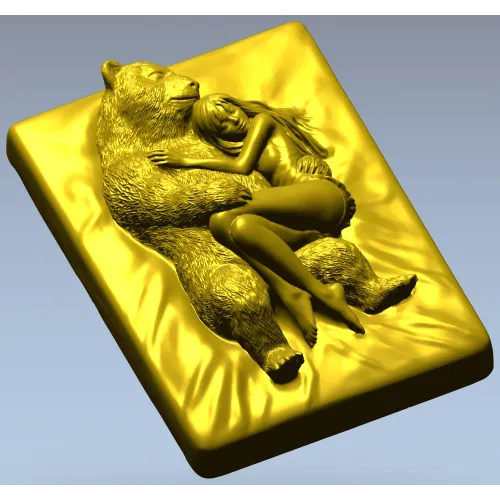 Bear's Embrace - high-relief STL 3D model for CNC