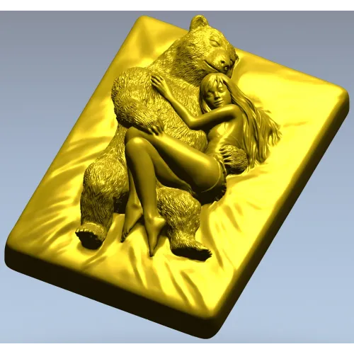 Bear's Embrace - high-relief STL 3D model for CNC