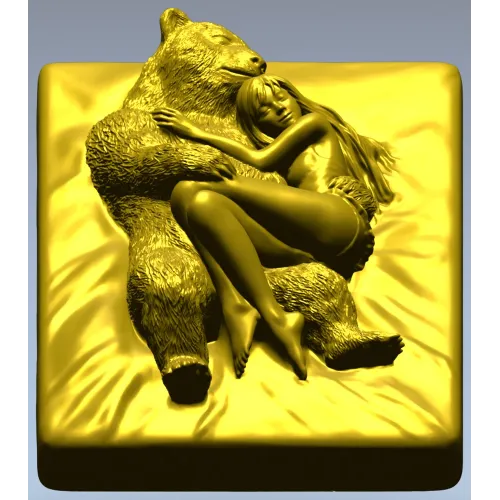 Bear's Embrace - high-relief STL 3D model for CNC