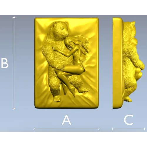 Bear's Embrace - high-relief STL 3D model for CNC