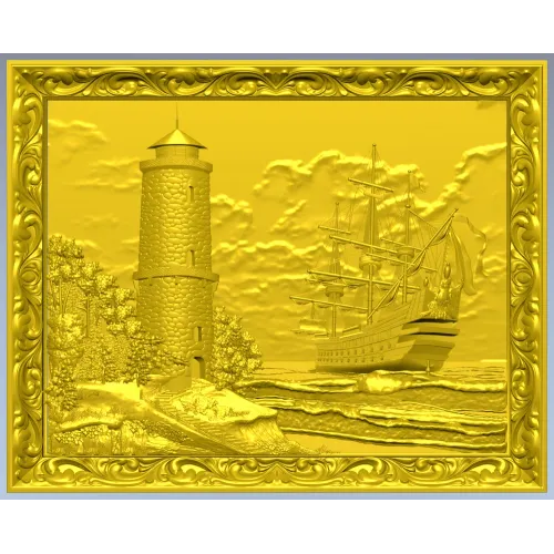 Панно "Свет маяка" - 3D модель STL для ЧПУ