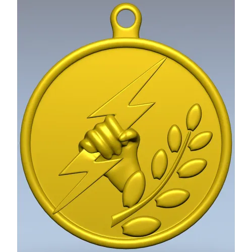 Bolt & Laurel Medallion - STL 3D model for CNC