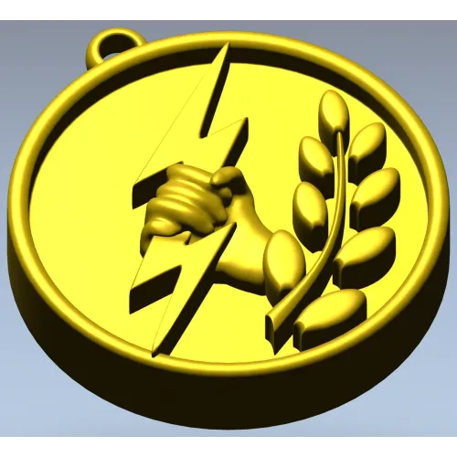 Bolt & Laurel Medallion - STL 3D model for CNC