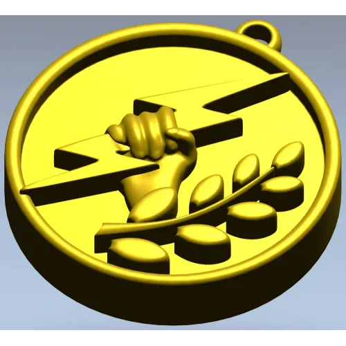 Bolt & Laurel Medallion - STL 3D model for CNC