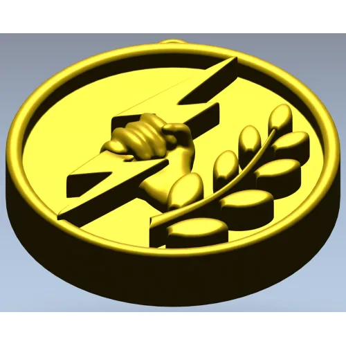 Bolt & Laurel Medallion - STL 3D model for CNC