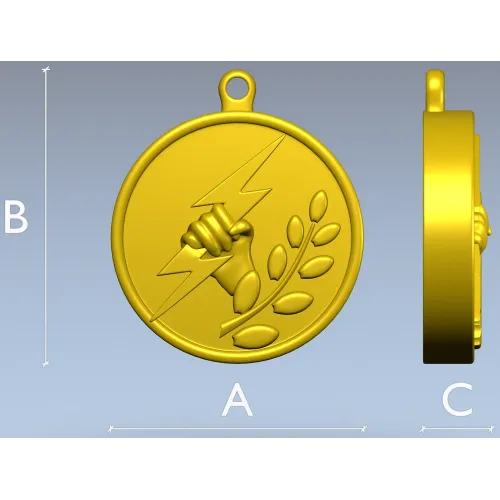 Bolt & Laurel Medallion - STL 3D model for CNC