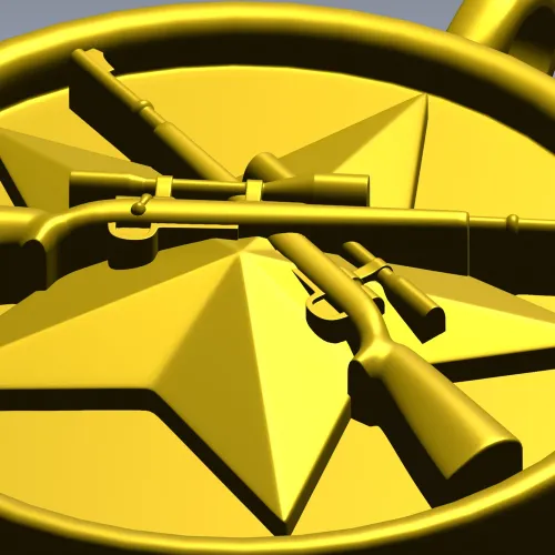Медальон со звездой и винтовками - 3D модель STL для ЧПУ