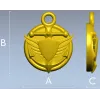 Медалька "Морской герб" - 3D модель STL для ЧПУ