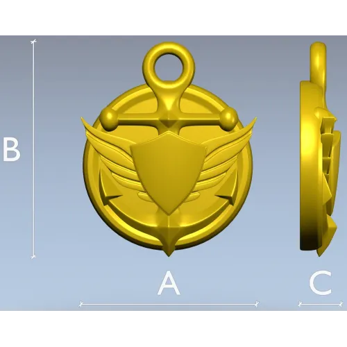 Медалька "Морской герб" - 3D модель STL для ЧПУ