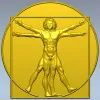 Медальон "Витрувианец" - 3D модель STL для ЧПУ