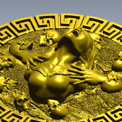 Медальон "Агония" - 3D модель STL для ЧПУ
