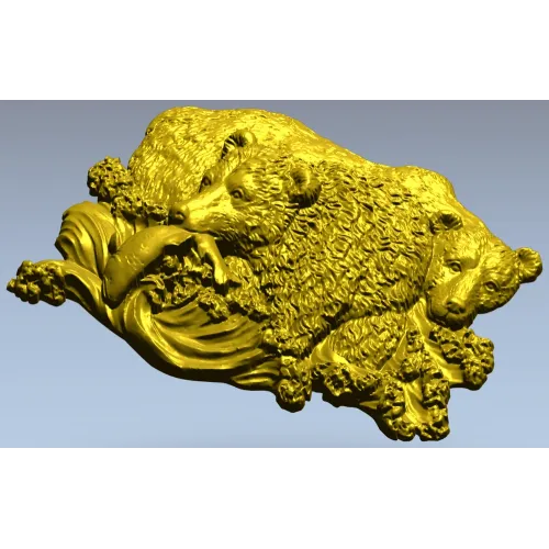 Медвежья пара у реки - 3D модель STL для ЧПУ