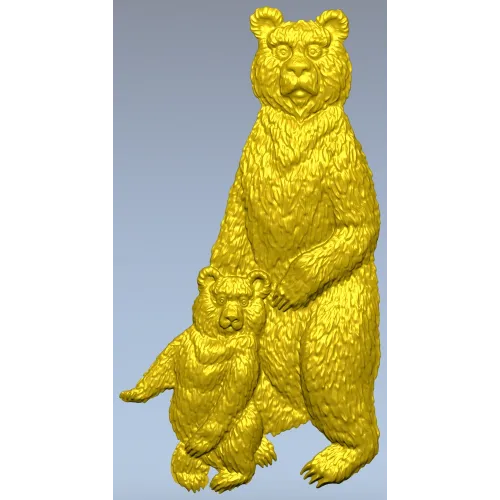 Медведица с медвежонком - 3D модель STL для ЧПУ