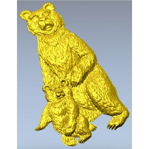 Медведица с медвежонком - 3D модель STL для ЧПУ