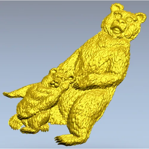 Медведица с медвежонком - 3D модель STL для ЧПУ