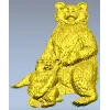 Медведица с медвежонком - 3D модель STL для ЧПУ