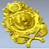 Grizzly Heraldic Crest STL 3D model