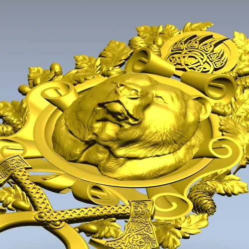 Grizzly Heraldic Crest STL 3D model