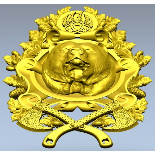 Grizzly Heraldic Crest STL 3D model