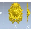 Grizzly Heraldic Crest STL 3D model