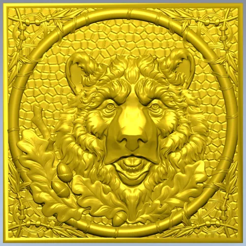 Bear Relief Panel - high-relief STL for CNC carving