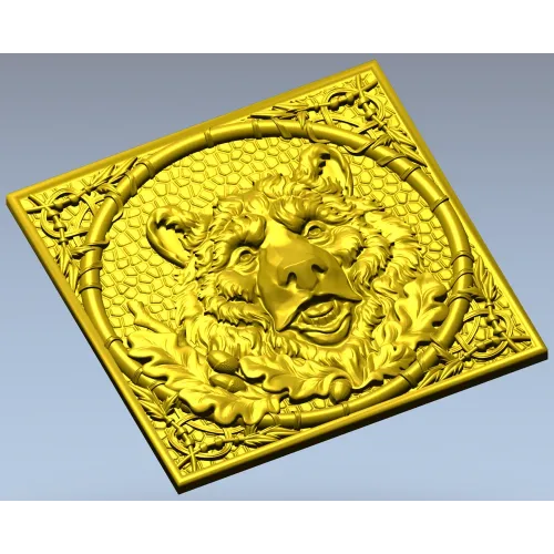 Bear Relief Panel - high-relief STL for CNC carving