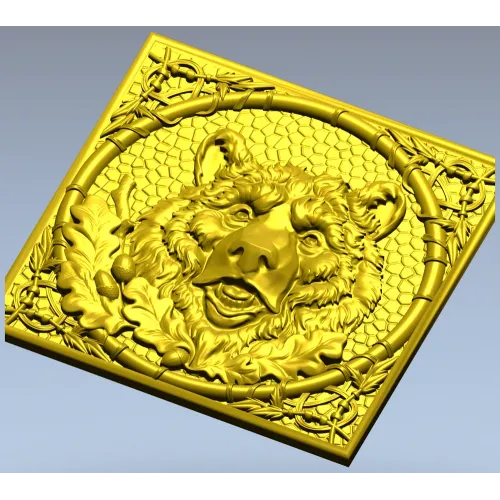 Bear Relief Panel - high-relief STL for CNC carving