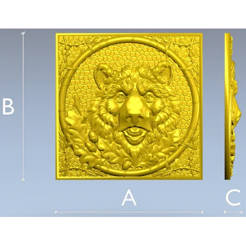 Bear Relief Panel - high-relief STL for CNC carving