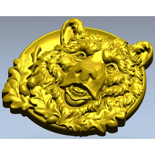 Медвежий медальон - 3D модель STL для ЧПУ