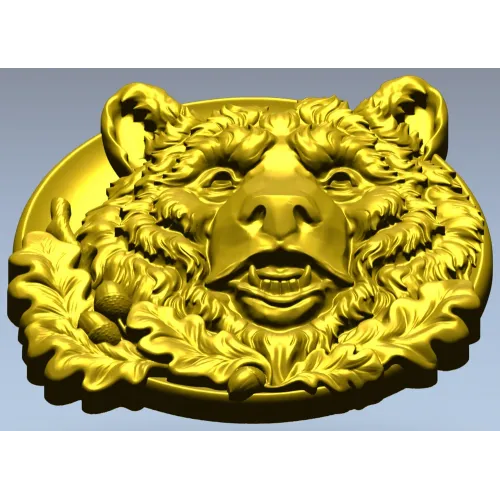 Медвежий медальон - 3D модель STL для ЧПУ