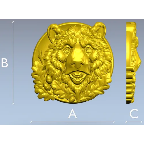 Медвежий медальон - 3D модель STL для ЧПУ