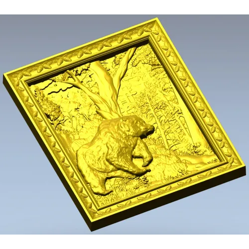 Forest Bear Relief - STL 3D model for CNC carving