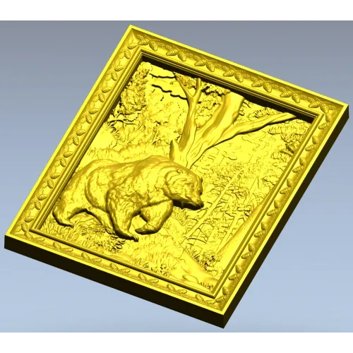Forest Bear Relief - STL 3D model for CNC carving