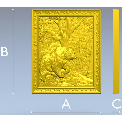 Forest Bear Relief - STL 3D model for CNC carving