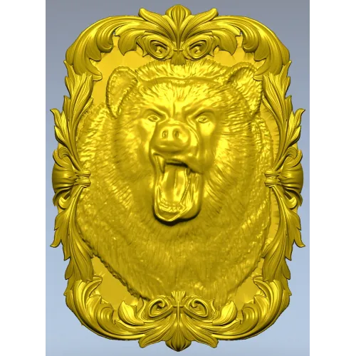 Roaring Bear Plaque STL