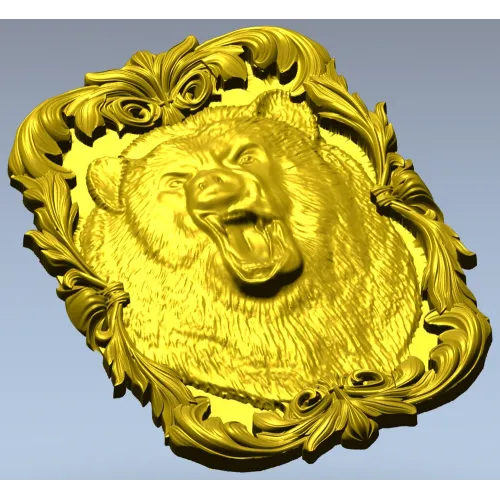 Roaring Bear Plaque STL