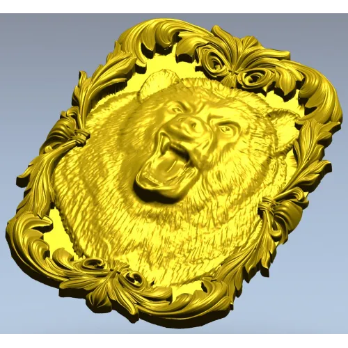 Roaring Bear Plaque STL